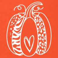 Pumpkin Heart Animal Print Cute Button