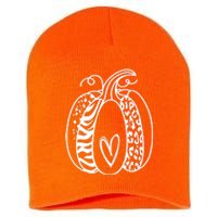 Pumpkin Heart Animal Print Cute Short Acrylic Beanie