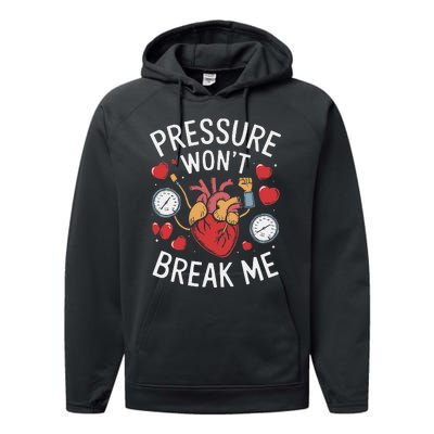 Pulmonary Hypertension Awareness High Blood Pressure Performance Fleece Hoodie