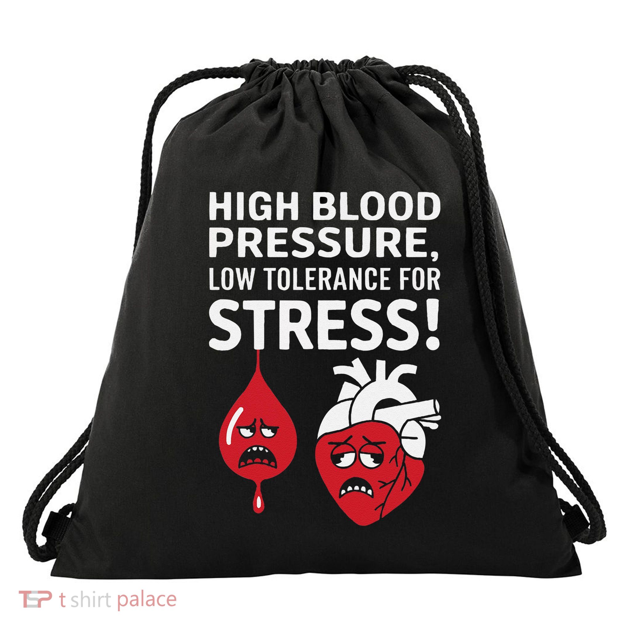 Pulmonary Hypertension Awareness High Blood Pressure Drawstring Bag
