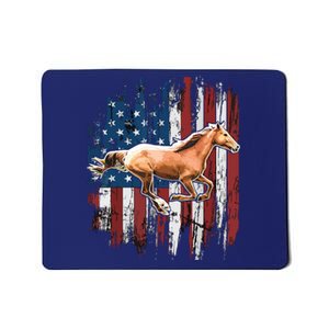 Patriotic Horse American Flag Horseback Riding Farm Gift Mousepad