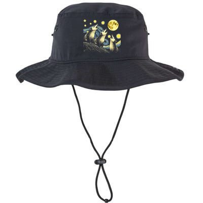 Possums Howling At Full Moon Starry Night Opossum Legacy Cool Fit Booney Bucket Hat