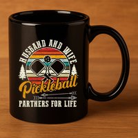 Pickleball Husband And Wife 11oz C Handle Ceramic Mug