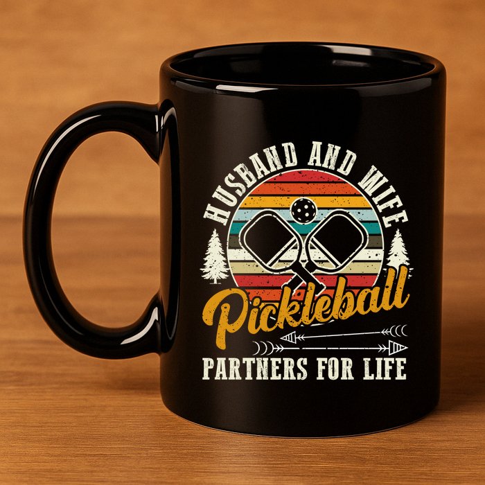 Pickleball Husband And Wife 11oz C Handle Ceramic Mug