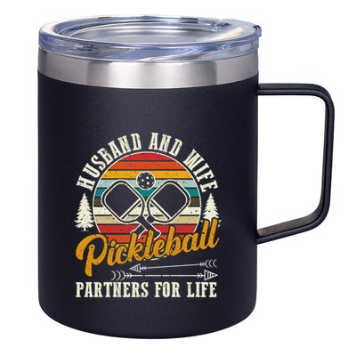 Pickleball Husband And Wife 12oz Stainless Steel Coffee Mug