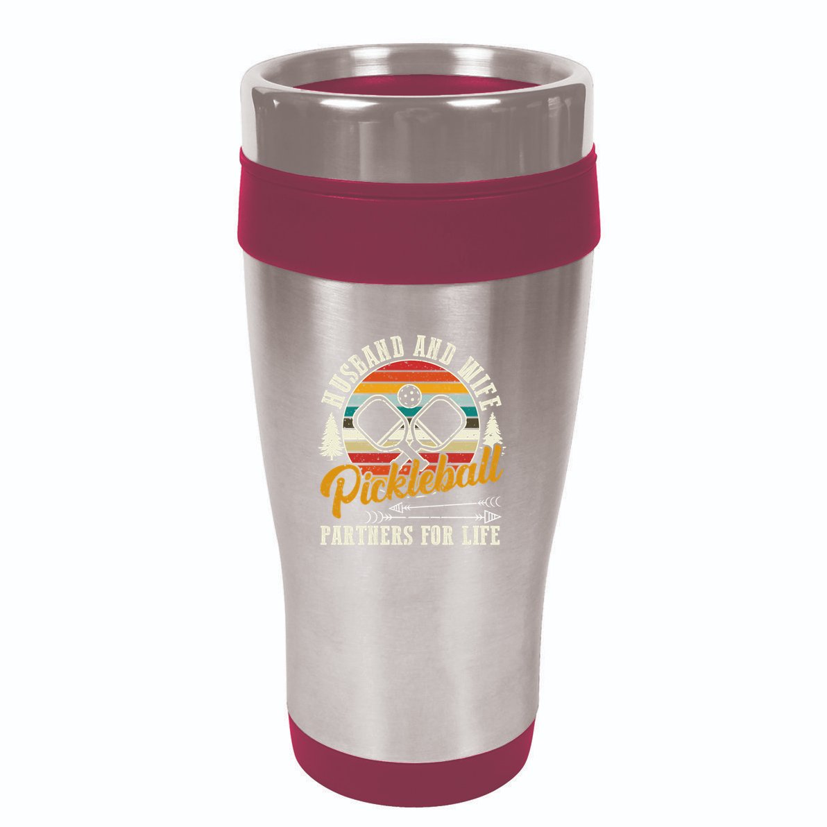 Pickleball Husband And Wife 16oz Travel Tumbler