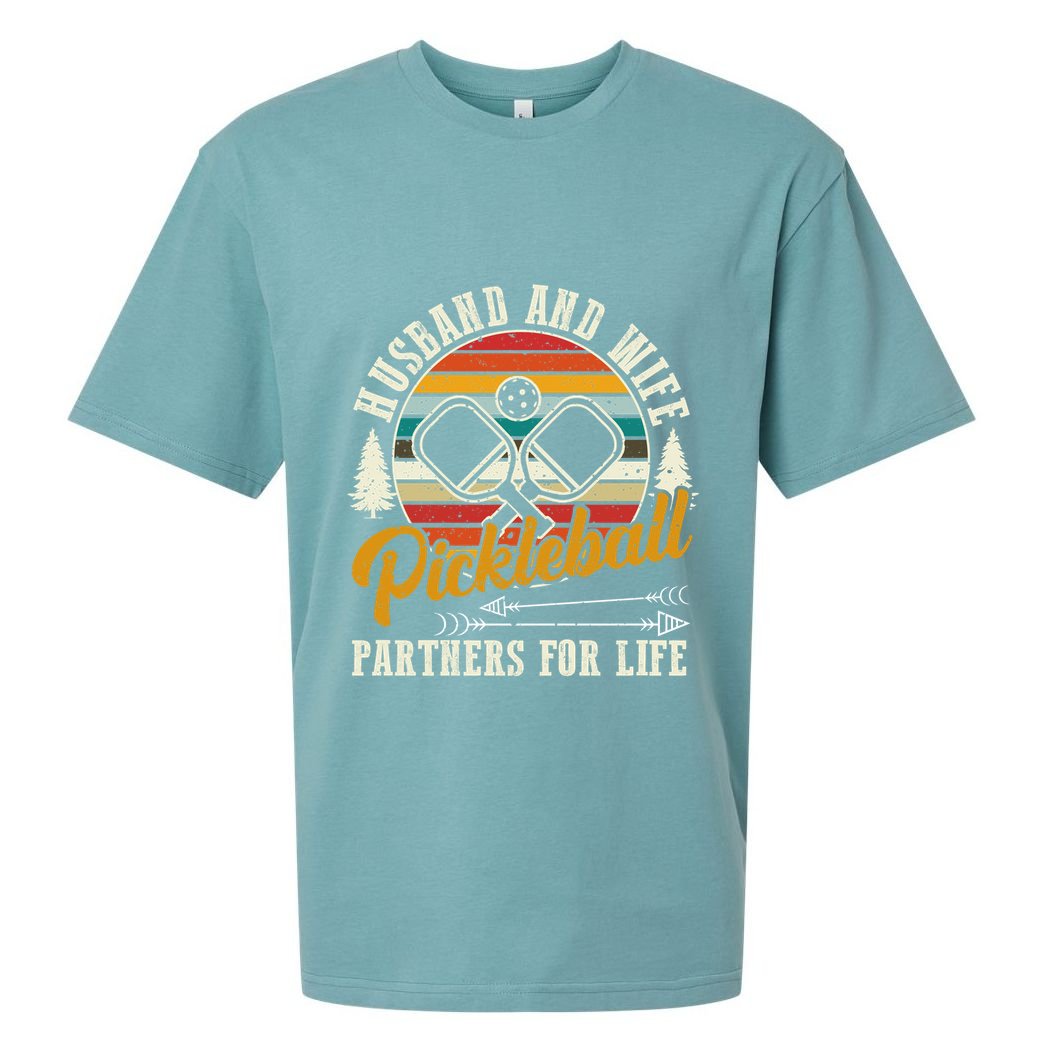 Pickleball Husband And Wife Sueded Cloud Jersey T-Shirt