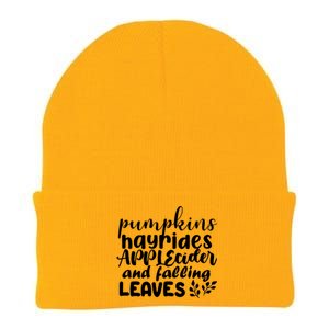 Pumpkins Hayrides Apple Cider And Falling Leaves Knit Cap Winter Beanie