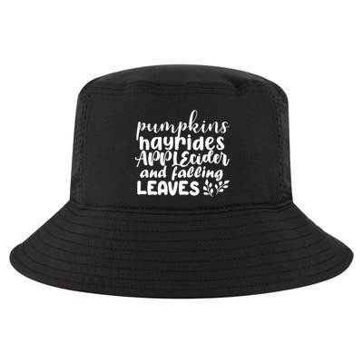 Pumpkins Hayrides Apple Cider And Falling Leaves Cool Comfort Performance Bucket Hat
