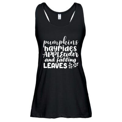 Pumpkins Hayrides Apple Cider And Falling Leaves Ladies Essential Flowy Tank