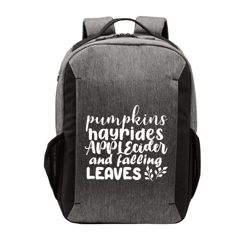 Pumpkins Hayrides Apple Cider And Falling Leaves Vector Backpack