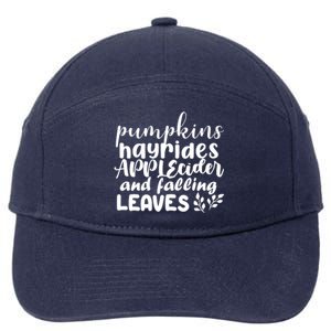 Pumpkins Hayrides Apple Cider And Falling Leaves 7-Panel Snapback Hat