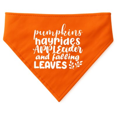 Pumpkins Hayrides Apple Cider And Falling Leaves USA-Made Doggie Bandana