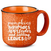 Pumpkins Hayrides Apple Cider And Falling Leaves 15oz Campfire Ceramic Mug