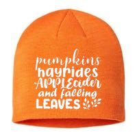 Pumpkins Hayrides Apple Cider And Falling Leaves Sustainable Beanie