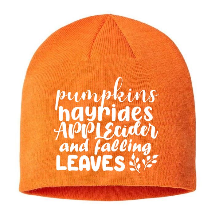 Pumpkins Hayrides Apple Cider And Falling Leaves Sustainable Beanie