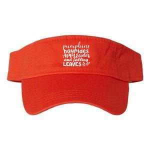 Pumpkins Hayrides Apple Cider And Falling Leaves Valucap Bio-Washed Visor