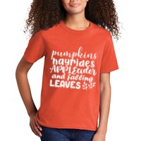 Pumpkins Hayrides Apple Cider And Falling Leaves Kids T-Shirt