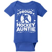 Proud Hockey Auntie Supportive Family Love Gift Baby Bodysuit