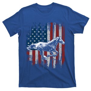 Patriotic Horse American Flag Horseback Riding Gift Gift T-Shirt