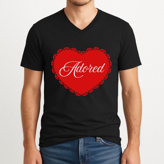 Paris Hilton Adored Heart V-Neck T-Shirt