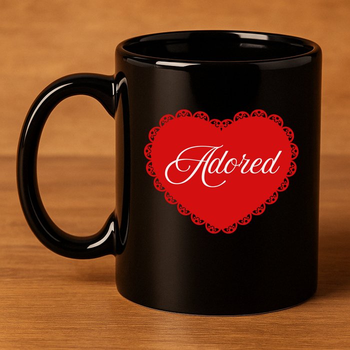 Paris Hilton Adored Heart 11oz C Handle Ceramic Mug