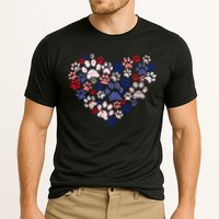 Patriotic Heart American Flag 4th Of July Dog Paw Prints Cooling Performance Crew T-Shirt