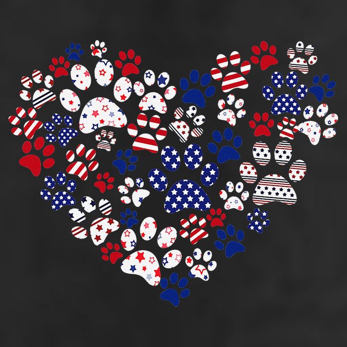 Patriotic Heart American Flag 4th Of July Dog Paw Prints Adult Drive Performance Visor