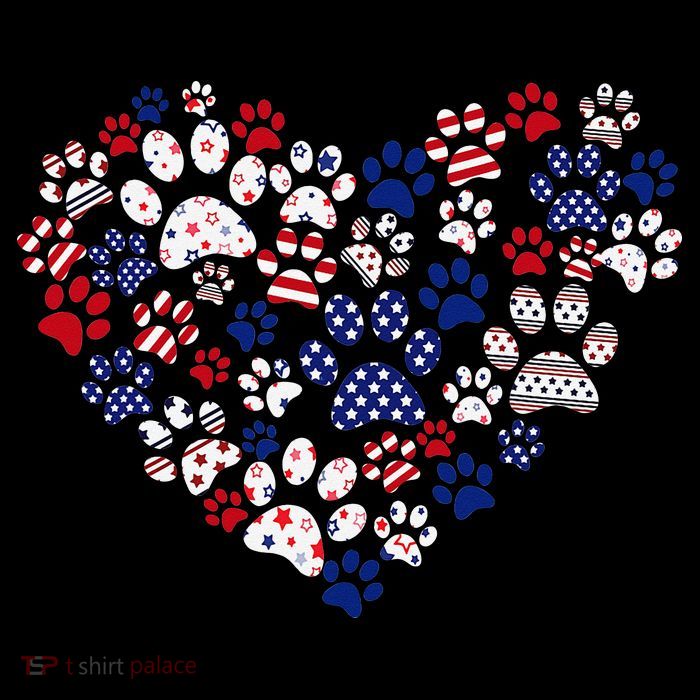 Patriotic Heart American Flag 4th Of July Dog Paw Prints Wool Snapback Cap