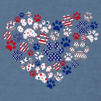 Patriotic Heart American Flag 4th Of July Dog Paw Prints Garment-Dyed Sweatshirt