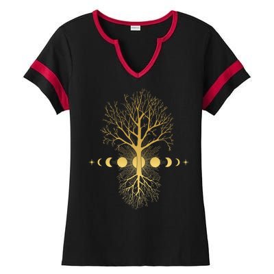 Phases Of The Moon Roots Ladies Halftime Notch Neck Tee