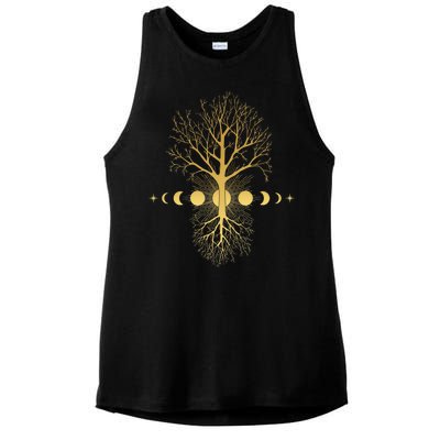 Phases Of The Moon Roots Ladies PosiCharge Tri-Blend Wicking Tank