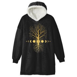 Phases Of The Moon Roots Hooded Wearable Blanket