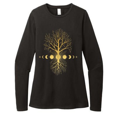 Phases Of The Moon Roots Womens CVC Long Sleeve Shirt