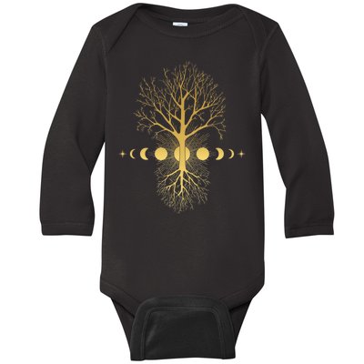 Phases Of The Moon Roots Baby Long Sleeve Bodysuit