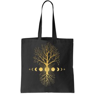 Phases Of The Moon Roots Tote Bag