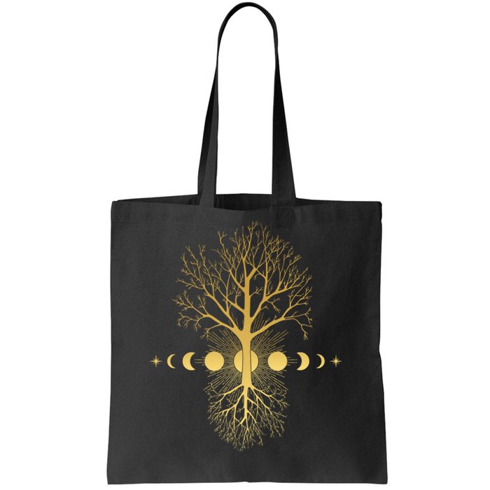 Phases Of The Moon Roots Tote Bag