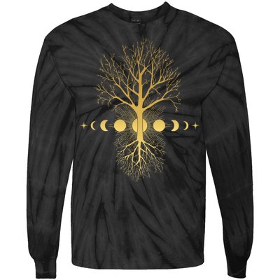 Phases Of The Moon Roots Tie-Dye Long Sleeve Shirt