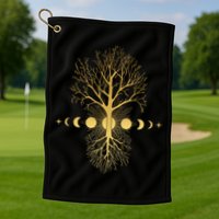 Phases Of The Moon Roots Golf Towel
