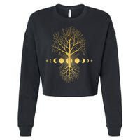Phases Of The Moon Roots Cropped Pullover Crew
