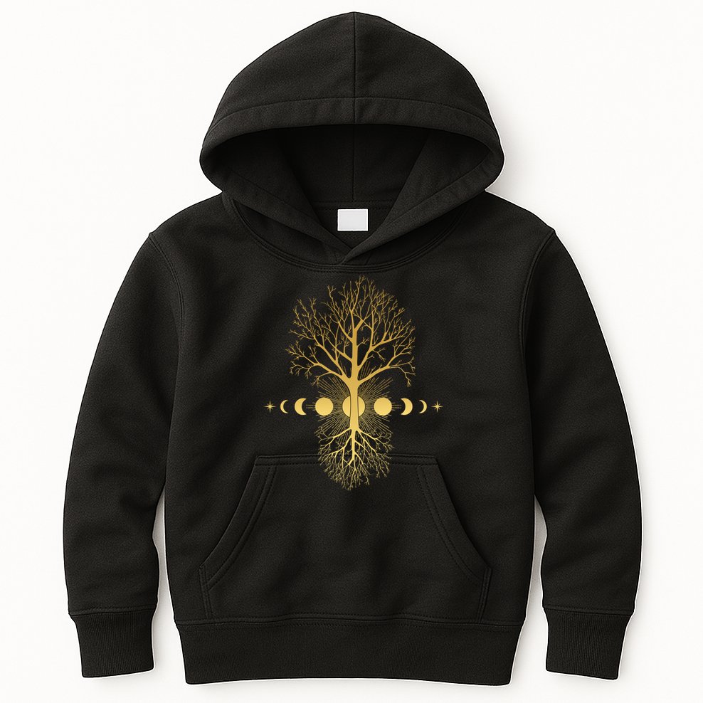 Phases Of The Moon Roots Kids Hoodie