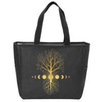 Phases Of The Moon Roots Zip Tote Bag