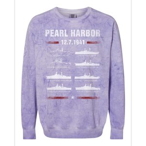 Pearl Harbor Battleship Memorial Day December 7th 1941 Wwii Cute Gift Colorblast Crewneck Sweatshirt