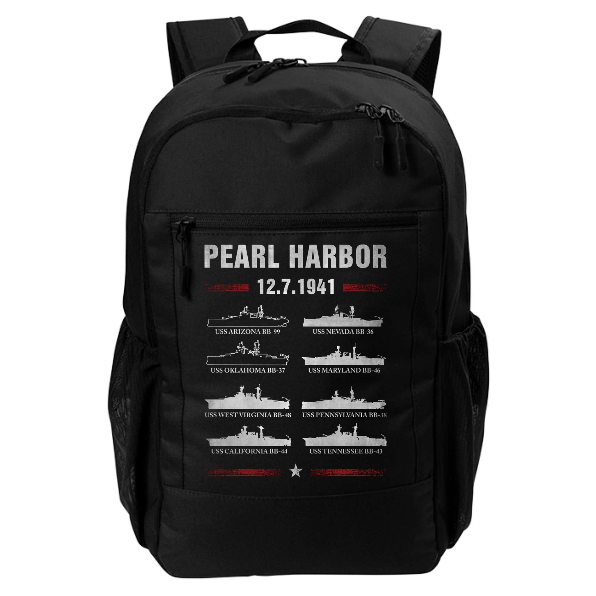 Pearl Harbor Battleship Memorial Day December 7th 1941 Wwii Cute Gift Backpack