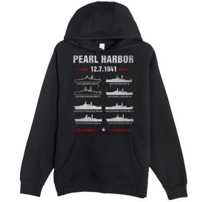 Pearl Harbor Battleship Memorial Day December 7th 1941 Wwii Cute Gift Premium Pullover Hoodie