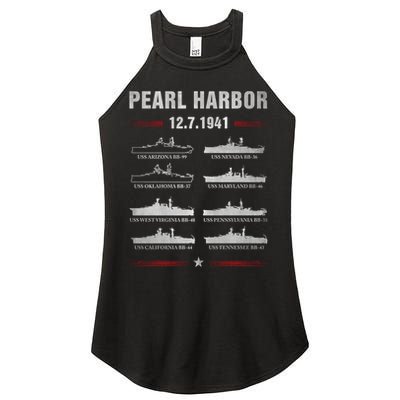 Pearl Harbor Battleship Memorial Day December 7th 1941 Wwii Cute Gift Women's Perfect Tri Rocker Tank