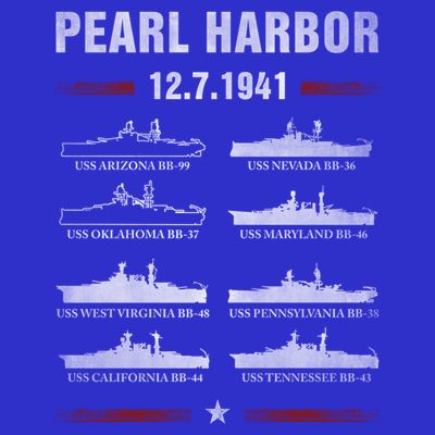Pearl Harbor Battleship Memorial Day December 7th 1941 Wwii Cute Gift T-Shirt