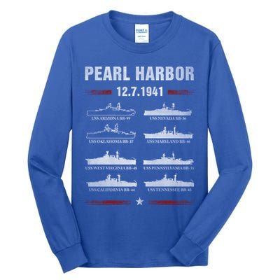 Pearl Harbor Battleship Memorial Day December 7th 1941 Wwii Cute Gift Tall Long Sleeve T-Shirt