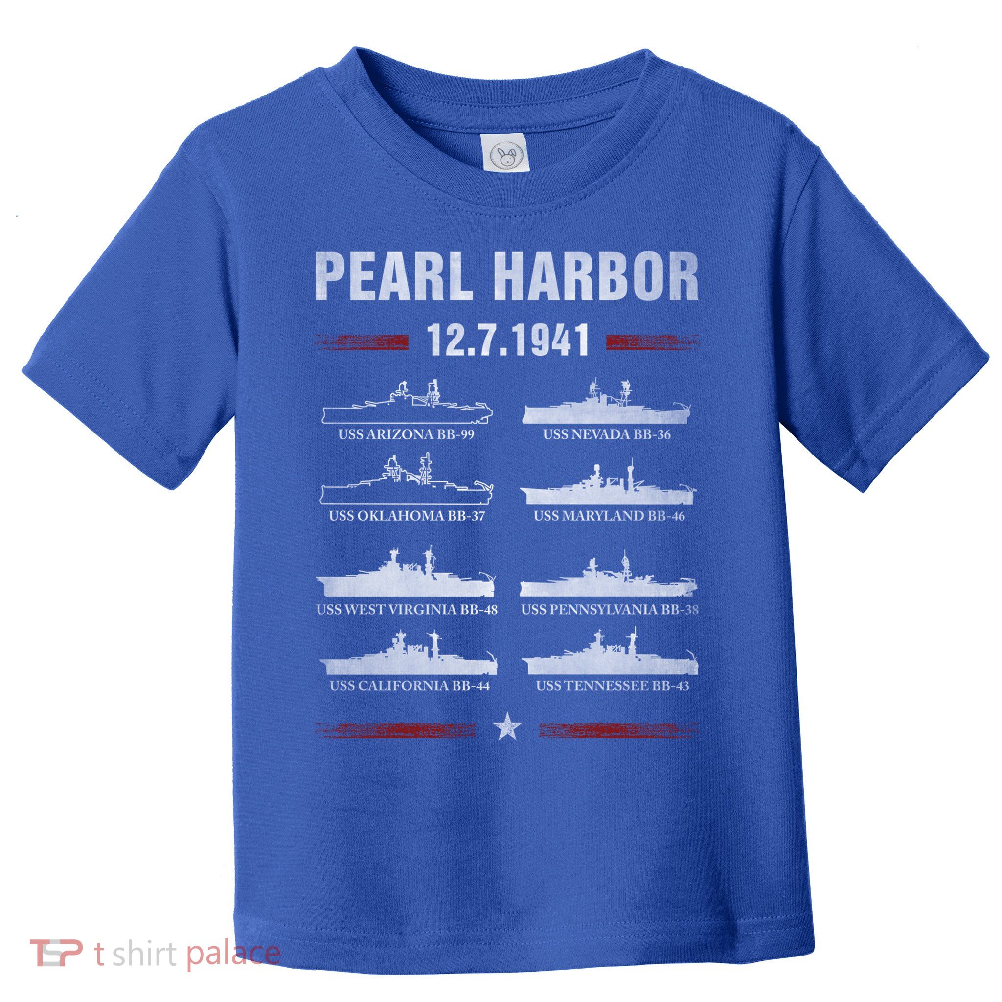 Pearl Harbor Battleship Memorial Day December 7th 1941 Wwii Cute Gift Toddler T-Shirt