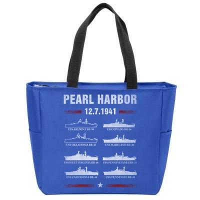 Pearl Harbor Battleship Memorial Day December 7th 1941 Wwii Cute Gift Zip Tote Bag